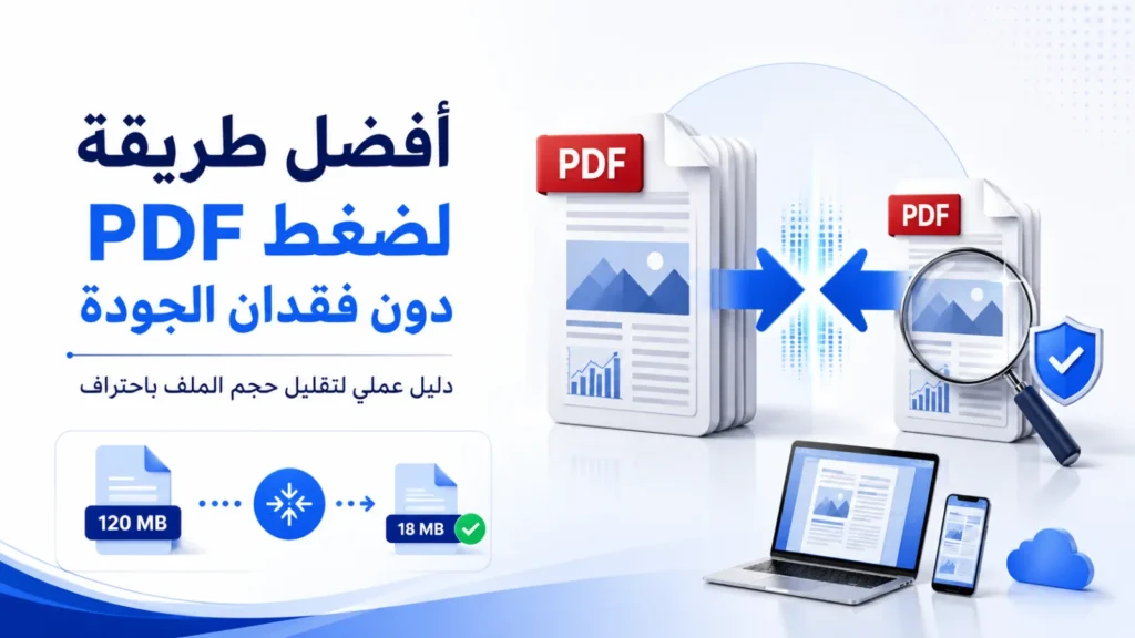 ضغط ملف PDF وتقليل حجمه مع الحفاظ على جودة النصوص والصور