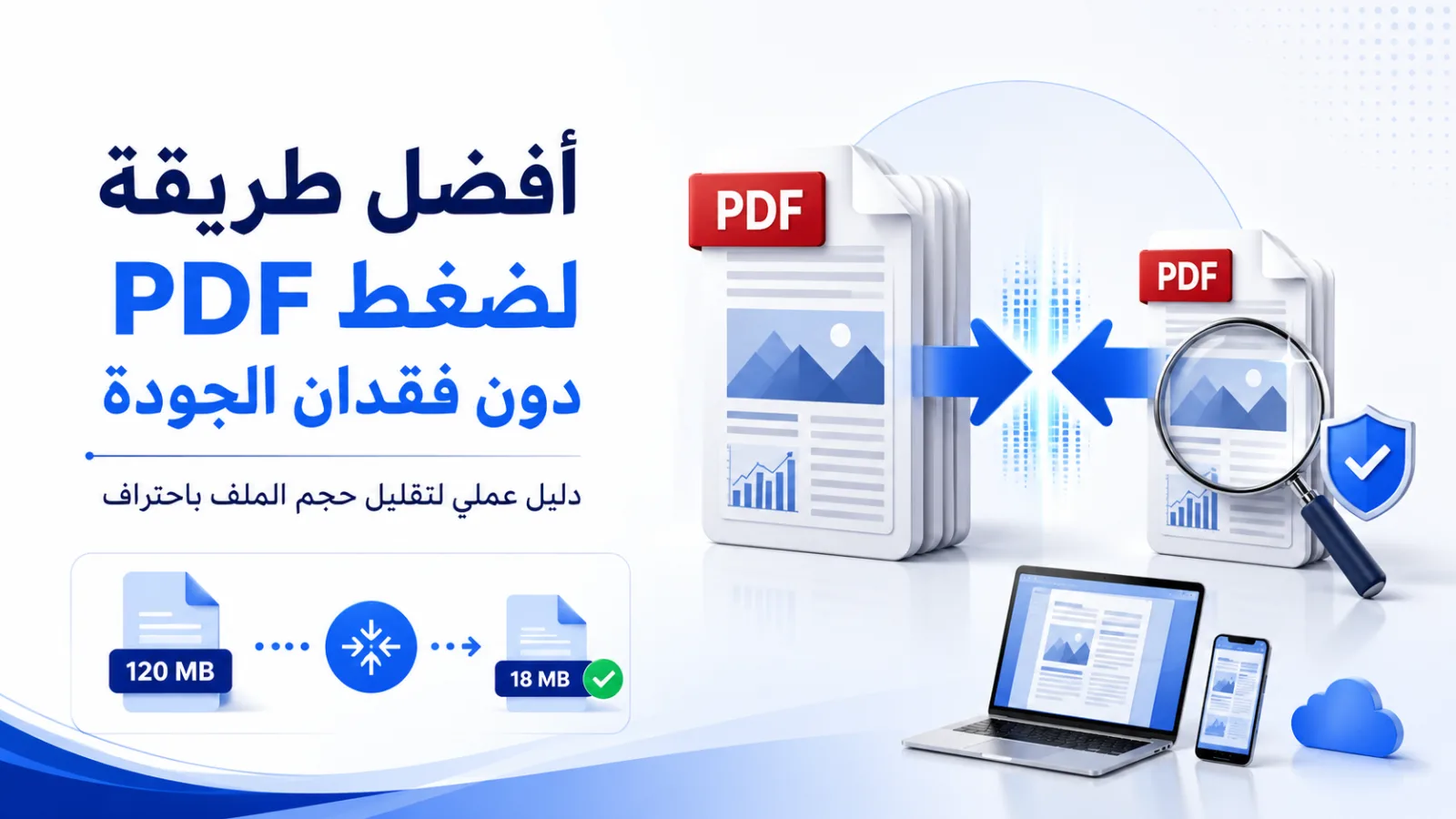 ضغط ملف PDF وتقليل حجمه مع الحفاظ على جودة النصوص والصور